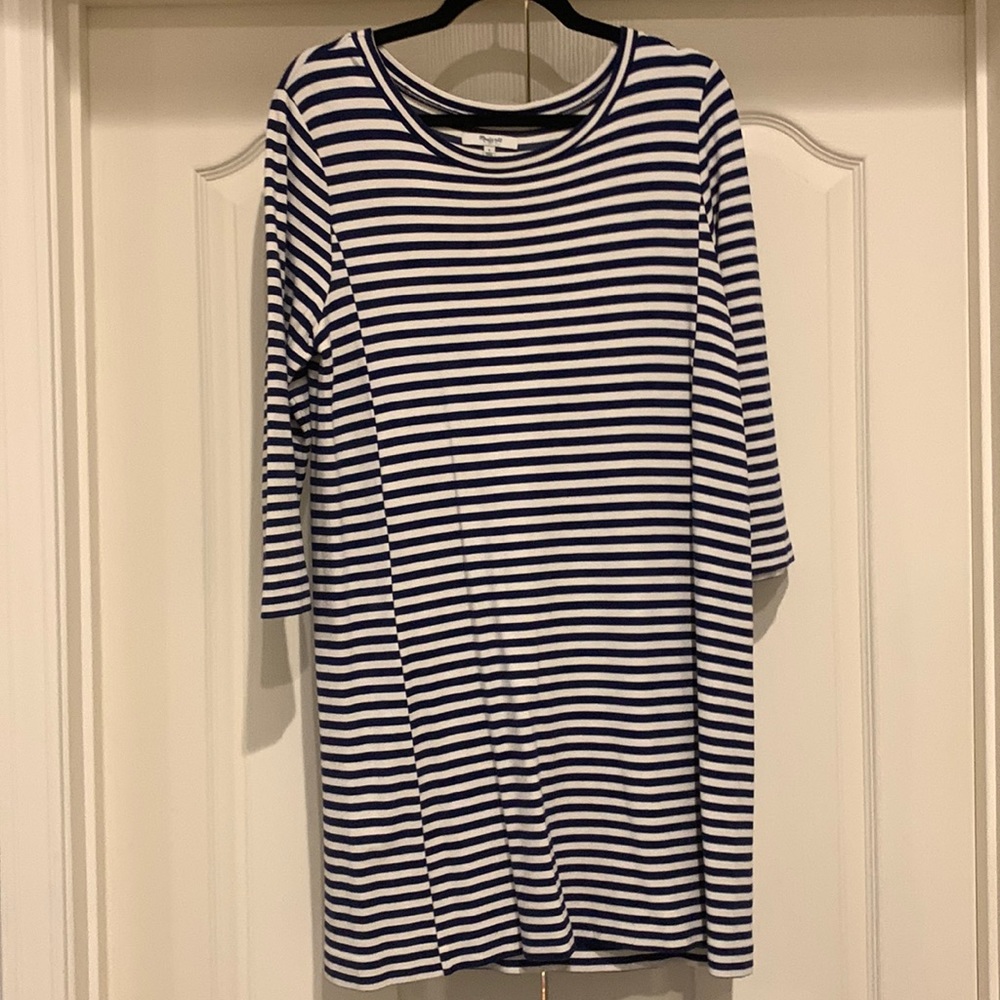 Madewell navy and white striped dress size L